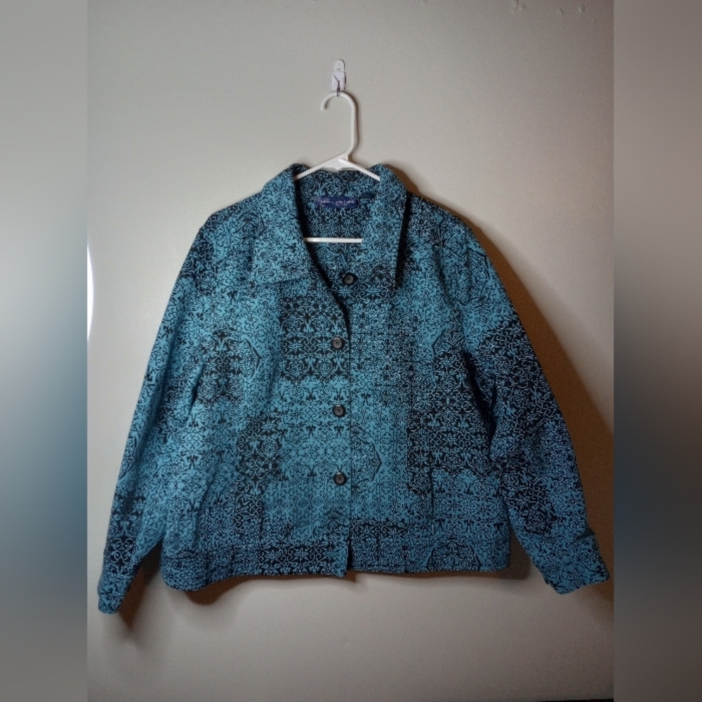 Susan Graver patterned jacket size XL